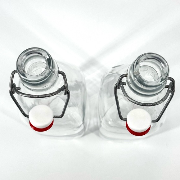 Vintage Italian (2) Swing Top 1 Lt. Glass Bottles/Carafes - Picture 7 of 11